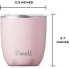 imageSwell Stainless Steel Tumbler with SlideOpen Lid 10oz Onyx Triple Layered Vacuum Insulated Containers Keeps Drinks Colder and Hotter for Longer BPA FreePink Topaz