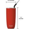imageSwell Stainless Steel Tumbler with Straw and SlideOpen Lid 24oz Peacock Blue Triple Layered Vacuum Insulated Containers Keeps Drinks Cold for 18 Hours and Hot for 5 BPA FreePoppy Red