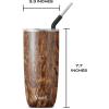 imageSwell Stainless Steel Tumbler with Straw and SlideOpen Lid 24oz Peacock Blue Triple Layered Vacuum Insulated Containers Keeps Drinks Cold for 18 Hours and Hot for 5 BPA FreeTeakwood