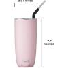 imageSwell Stainless Steel Tumbler with Straw and SlideOpen Lid 24oz Peacock Blue Triple Layered Vacuum Insulated Containers Keeps Drinks Cold for 18 Hours and Hot for 5 BPA FreePink Topaz