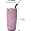 imageSwell Stainless Steel Tumbler with Straw and SlideOpen Lid 24oz Peacock Blue Triple Layered Vacuum Insulated Containers Keeps Drinks Cold for 18 Hours and Hot for 5 BPA FreeLavender Swirl