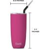 imageSwell Stainless Steel Tumbler with Straw and SlideOpen Lid 24oz Peacock Blue Triple Layered Vacuum Insulated Containers Keeps Drinks Cold for 18 Hours and Hot for 5 BPA FreeAzalea Pink