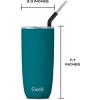 imageSwell Stainless Steel Tumbler with Straw and SlideOpen Lid 24oz Peacock Blue Triple Layered Vacuum Insulated Containers Keeps Drinks Cold for 18 Hours and Hot for 5 BPA FreePeacock Blue
