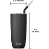 imageSwell Stainless Steel Tumbler with Straw and SlideOpen Lid 24oz Peacock Blue Triple Layered Vacuum Insulated Containers Keeps Drinks Cold for 18 Hours and Hot for 5 BPA FreeOnyx