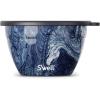 imageSwell Stainless Steel Salad Bowl Kit  64oz Azurite  Comes with 2oz Condiment Container and Removable Tray for Organization  LeakProof Easy to Clean Dishwasher SafeAzurite Marble