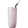 imageSwell Stainless Steel Tumbler with Straw and SlideOpen Lid 24oz Peacock Blue Triple Layered Vacuum Insulated Containers Keeps Drinks Cold for 18 Hours and Hot for 5 BPA FreeGeode Rose