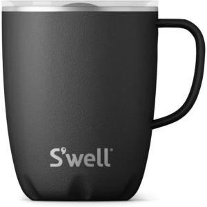 imageSwell Stainless Steel Mug with Handle 12oz Onyx Triple Layered Vacuum Insulated Containers Keeps Drinks Colder and Hotter for Longer BPA FreeOnyx