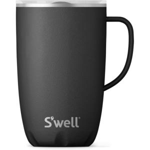 imageSwell Stainless Steel Mug with Handle 16oz Pink Topaz Triple Layered Vacuum Insulated Containers Keeps Drinks Cold for 10 Hours and Hot for 3 BPA FreeOnyx