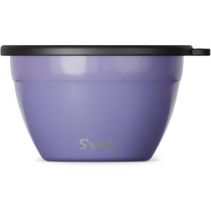 imageSwell Stainless Steel Salad Bowl Kit  64oz Azurite  Comes with 2oz Condiment Container and Removable Tray for Organization  LeakProof Easy to Clean Dishwasher SafeHillside Lavender