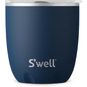 imageSwell Stainless Steel Tumbler with SlideOpen Lid 10oz Onyx Triple Layered Vacuum Insulated Containers Keeps Drinks Colder and Hotter for Longer BPA FreeAzurite