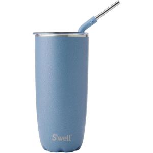 imageSwell Stainless Steel Tumbler with Straw and SlideOpen Lid 24oz Marble Swirl Triple Layered Vacuum Insulated Containers Keeps Drinks Cold for 18 Hours and Hot for 5 BPA FreeDesert Sky
