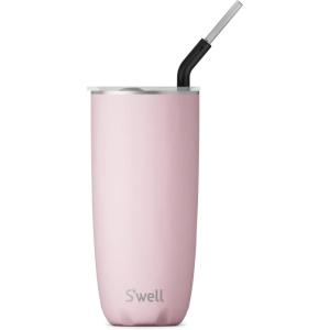 imageSwell Stainless Steel Tumbler with Straw and SlideOpen Lid 24oz Peacock Blue Triple Layered Vacuum Insulated Containers Keeps Drinks Cold for 18 Hours and Hot for 5 BPA FreePink Topaz