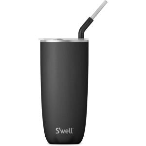 imageSwell Stainless Steel Tumbler with Straw and SlideOpen Lid 24oz Peacock Blue Triple Layered Vacuum Insulated Containers Keeps Drinks Cold for 18 Hours and Hot for 5 BPA FreeOnyx