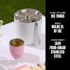 imageSwell 67oz Stainless Steel Ice Bucket with Tongs  TripleLayered VacuumInsulated BPAFree BarwareAngel Food