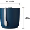 imageSwell 67oz Stainless Steel Ice Bucket with Tongs  TripleLayered VacuumInsulated BPAFree BarwareAzurite