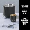imageSwell 67oz Stainless Steel Ice Bucket with Tongs  TripleLayered VacuumInsulated BPAFree BarwareOnyx