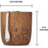 imageSwell 67oz Stainless Steel Ice Bucket with Tongs  TripleLayered VacuumInsulated BPAFree BarwareTeakwood