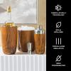 imageSwell 67oz Stainless Steel Ice Bucket with Tongs  TripleLayered VacuumInsulated BPAFree BarwareTeakwood