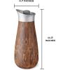 imageSwell Stainless Steel Carafe with Silicone Lid 15L Teakwood Triple Layered Vacuum Insulated Container Keeps Drinks Colder for Longer BPA Free BarwareTeakwood