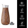 imageSwell Stainless Steel Carafe with Silicone Lid 15L Teakwood Triple Layered Vacuum Insulated Container Keeps Drinks Colder for Longer BPA Free BarwareTeakwood