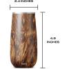 imageSwell Stainless Steel Champagne Flute 6oz Teakwood Triple Layered Vacuum Insulated Container Keeps Drinks Colder for Longer BPA Free BarwareTeakwood
