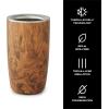imageSwell Stainless Steel Wine Chiller Holds 750ml Bottle Calacatta Gold Triple Layered Vacuum Insulated Container Keeps Bottles Chilled for Longer BPA Free BarwareTeakwood