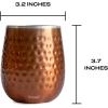 imageSwell Stainless Steel Wine Tumbler 9oz Teakwood Triple Layered Vacuum Insulated Container Keeps Drinks Colder for Longer BPA Free BarwareDipped Metallic