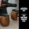 imageSwell Stainless Steel Wine Tumbler 9oz Teakwood Triple Layered Vacuum Insulated Container Keeps Drinks Colder for Longer BPA Free BarwareTeakwood