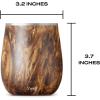 imageSwell Stainless Steel Wine Tumbler 9oz Teakwood Triple Layered Vacuum Insulated Container Keeps Drinks Colder for Longer BPA Free BarwareTeakwood