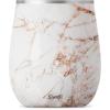 imageSwell Stainless Steel Wine Tumbler 9oz Teakwood Triple Layered Vacuum Insulated Container Keeps Drinks Colder for Longer BPA Free BarwareCalacatta Gold