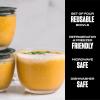 imageSwell 12oz Glass Prep Bowl Set of 4 For Easy Meal Prep Black Made From Durable Tempered Glass Nests Inside 215oz Swell EatsClear