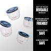 imageSwell 12oz Glass Prep Bowl Set of 4 For Easy Meal Prep Black Made From Durable Tempered Glass Nests Inside 215oz Swell EatsCoastal Blues