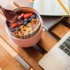 imageSwell Eats Stainless Steel Food Bowls 215oz Blue Granite TripleLayered VacuumInsulated Containers Keeps Food Cold for 11 Hours and Hot for 7 hours Condensation Free BPA FreePink Topaz