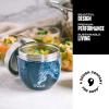 imageSwell Eats Stainless Steel Food Bowls 215oz Blue Granite TripleLayered VacuumInsulated Containers Keeps Food Cold for 11 Hours and Hot for 7 hours Condensation Free BPA FreeAzurite Marble