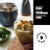 imageSwell Eats Stainless Steel Food Bowls 215oz Blue Granite TripleLayered VacuumInsulated Containers Keeps Food Cold for 11 Hours and Hot for 7 hours Condensation Free BPA FreeBlue Suede