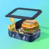 imageSwell Stainless Steel Bento Box Azurite Marble Fits One Large Entree Or Small Entree And Snack Includes Removable Divider Leakproof Easy to Clean Dishwasher SafeAzurite Marble
