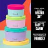 imageSwell Stainless Steel Food Canister Set Of Three 10oz 16oz and 24oz Tropical Smoothie Single Walled Durable Construction BPA Free Dishwasher SafePastel Paradise