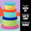 imageSwell Stainless Steel Food Canister Set Of Three 10oz 16oz and 24oz Tropical Smoothie Single Walled Durable Construction BPA Free Dishwasher SafeTropical Smoothie