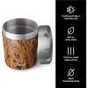 imageSwell Stainless Steel Ice Cream Chiller 16oz Rose Agate Triple Layered Vacuum Insulated Container Keeps Ice Cream Frozen For Up To Four Hours BPA FreeTeakwood