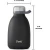 imageSwell Stainless Steel Roamer Bottle64 Fl OzTeakwood TripleLayered VacuumInsulated Containers Keeps Drinks Cold for 72 Hours and Hot for 24BPAFree Travel Water Bottle 64ozOnyx