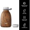 imageSwell Stainless Steel Roamer Bottle64 Fl OzTeakwood TripleLayered VacuumInsulated Containers Keeps Drinks Cold for 72 Hours and Hot for 24BPAFree Travel Water Bottle 64ozTeakwood