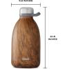 imageSwell Stainless Steel Roamer Bottle64 Fl OzTeakwood TripleLayered VacuumInsulated Containers Keeps Drinks Cold for 72 Hours and Hot for 24BPAFree Travel Water Bottle 64ozTeakwood