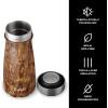 imageSwell Stainless Steel Traveler 16oz Teakwood Triple Layered Vacuum Insulated Containers Keeps Drinks Cold for 24 Hours and Hot for 12 BPA Free Easy Carrying On the GoTeakwood