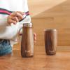 imageSwell Stainless Steel Traveler 16oz Teakwood Triple Layered Vacuum Insulated Containers Keeps Drinks Cold for 24 Hours and Hot for 12 BPA Free Easy Carrying On the GoTeakwood