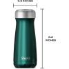 imageSwell Stainless Steel Traveler 16oz Teakwood Triple Layered Vacuum Insulated Containers Keeps Drinks Cold for 24 Hours and Hot for 12 BPA Free Easy Carrying On the GoGreen Sapphire