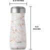 imageSwell Stainless Steel Traveler 16oz Teakwood Triple Layered Vacuum Insulated Containers Keeps Drinks Cold for 24 Hours and Hot for 12 BPA Free Easy Carrying On the GoCalacatta Gold
