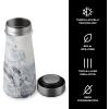 imageSwell Stainless Steel Traveler 16oz Teakwood Triple Layered Vacuum Insulated Containers Keeps Drinks Cold for 24 Hours and Hot for 12 BPA Free Easy Carrying On the GoBlue Granite