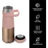 imageSwell Stainless Steel Traveler With Handle 24oz Matcha Silver Lining Triple Layered Vacuum Insulated Containers Keeps Drinks Cold for 40 Hours and Hot for 16 BPA Free Easy Carrying On the GoPink Pyrite