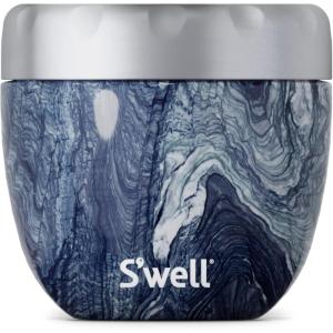 imageSwell Eats Stainless Steel Food Bowls 215oz Azurite Marble TripleLayered VacuumInsulated Containers Keeps Food Cold for 11 Hours and Hot for 7 hours Condensation Free BPA Free