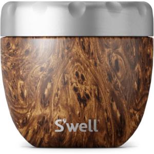 imageSwell Eats Stainless Steel Food Bowls 215oz Blue Granite TripleLayered VacuumInsulated Containers Keeps Food Cold for 11 Hours and Hot for 7 hours Condensation Free BPA FreeTeakwood
